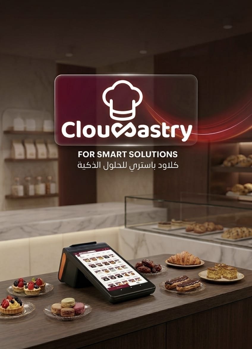 CloudPastry smart POS on the counter of a modern bakery