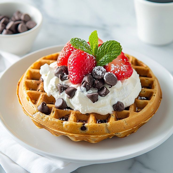 waffle by strawberry